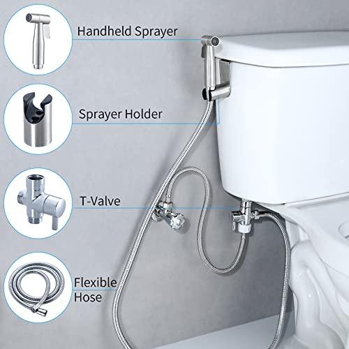 Jeonestan Handheld Bidet Sprayer for Toilet,Stainless Steel Bidet Toilet Attachment,Toilet Bathroom Douche,Cleaning Shower Head with Wall Bracket