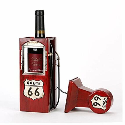 PIBM Stylish Simplicity Wine Red Gas Station Pavilion Old Wrought Iron Wine Rack Desktop Porch Bar Restaurant Decoration Wine Rack Living Room De