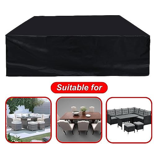 Ogeenier Furniture Cover Set for Garden 420D Oxford, Waterproof, Windproof and Dustproof Garden Furniture Cover 270*180*89cm