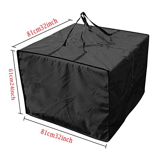 Excerando Outdoor Cushion Storage Bag - Durable 210D Patio Cushion Bag, Zippered Garden Cushion Storage Bag with Handles and Capacity 32" x 32" x