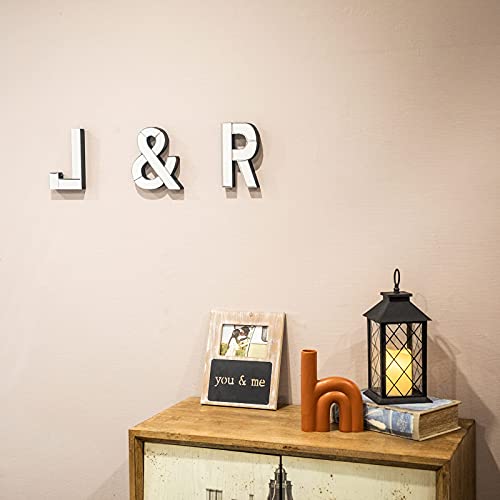 COLLECTIVE HOME - 7-inch Tall Mirrored Glass and Wood Decorative Letter, Home-Bedroom-Office Wall Décor. Perfect Fun Gift to Encourage Girls, You