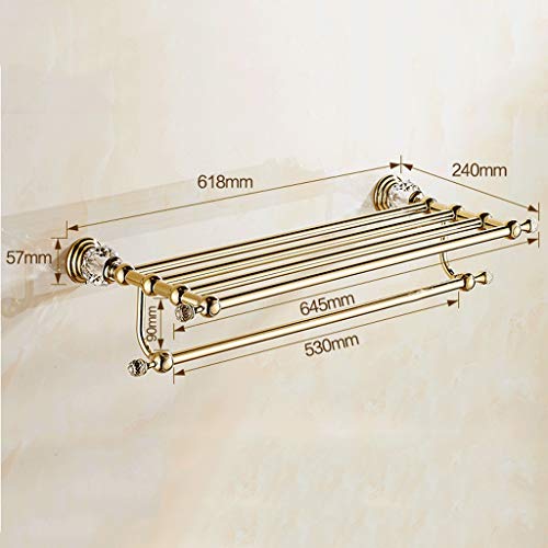 N/A Double Towel Bar Stainless Steel Bathroom Kitchen Towel Holder Dual Towel Rod Rustproof Wall Mount
