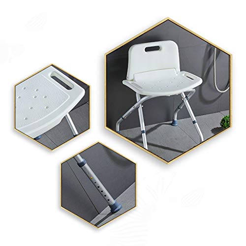 Bath Stools,Foldable Height Adjustable Shower Bench Seat Bath Lift Chair for Old People Bathroom Bath Chair with Backrest