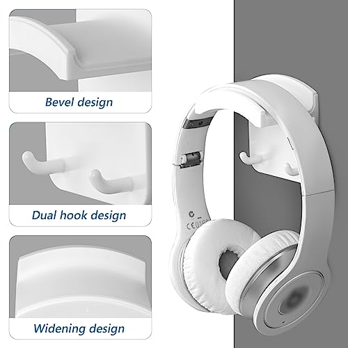 GEEKRIA Gaming Headset Headphone Hook Holder, Headphone Wall Mount Headset Holder, Headsets Hanger Compatible with Bose, Sony, Sennheiser, ATH, A