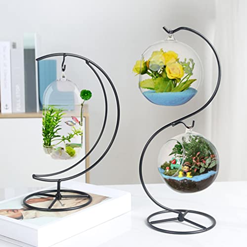 ULTECHNOVO Metal Brackets Fruit Basket Decorative Banana Hanger Grape Hanging Rack Iron Fruit Organizer Hanging Rack Moon Plant Stand Fruit Plate