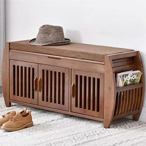 LUKEO Shoe Rack Cabinet Entryway Organizer Storage Household Shelf with Seat Cushion Furniture Hallway Shoe Stand