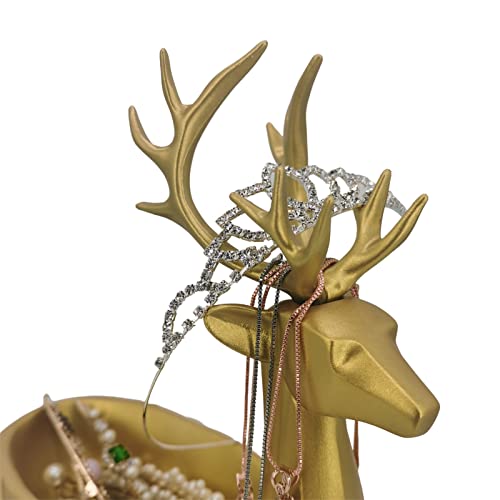 Tytlyworth Moose Resin Home Decor - Resin Reindeer Statue Key Holder - Sitting Deer Statues Christmas Reindeer Home Decor for Living Room TV Cabi