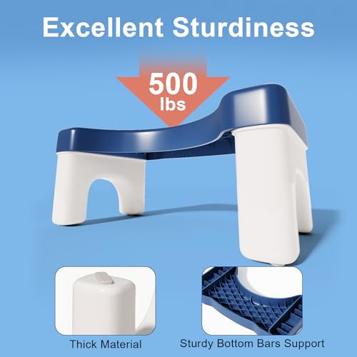 Toilet Stool Poop Stool Adult, Sturdy Plastic Toilet Step Stool for Adults, Portable Toilet Poop Foot Stool for Bathroom, Potty Stool Squat for K