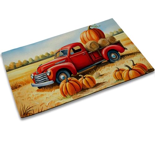 TUBAMQ Black Green Marble Door Mat,Welcome Doormat 17 x 30 Inch Decorative Home Floor Mat, Non Slip Rubber Back and Strong Water Absorption for O