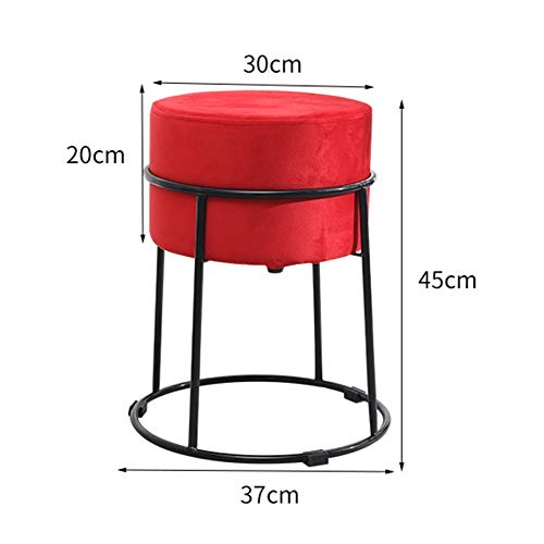 LUKEO Sturdy Footstool Fabric Footstool, Footstool with Removable Black Metal Leg Footstool