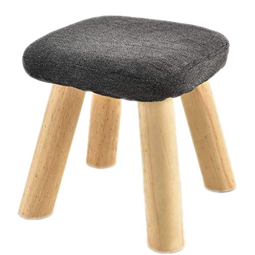 LUKEO Wooden Bench -square Solid Wood Fashion Square Stool Fabric Sofa Stool Chair Household Coffee Table Stool (Color : D)