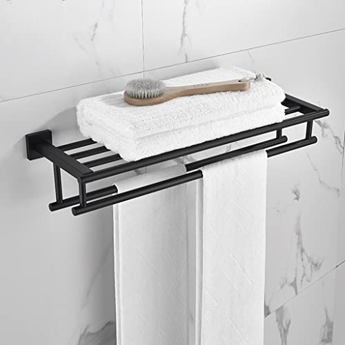 HIGOH Towel Racks,Bathroom Towel Rack Wall Mounted Towel Holder,Square Towel Rack,Bathroom Toilet Rack,Towel Bar Double Bath Towel Rail