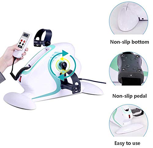 LUNEZY Assisted Bicycle Electric Rehabilitation Bike Pedal Trainer Mini Cycling with Protective Gear Fitness Exercise Bike Rehab Trainer for Hand