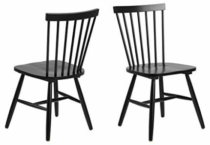 AC Design Furniture Dining Chair, Rubberwood, Black, 48.5 x 48 x 86 cm