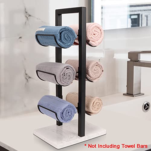 HarJue Tabletop Wine Rack, Wine Racks Countertop, Metal Wine and Water Bottle Holder-Freestanding, Hold 6 Wine Bottles-Wine Bottle Storage with M