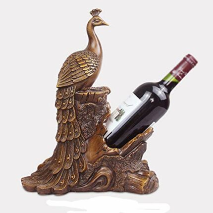 ZYZMH Resin Sculpture Wine Rack Decoration Figurine Animal Peacock Wine Holder Wine Bottle Holder Accessories Decoration Gifts