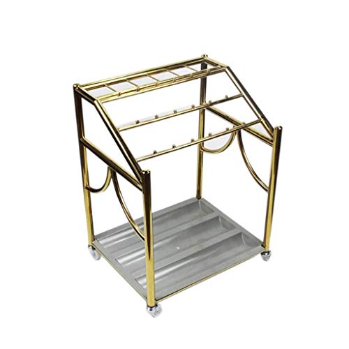 SEYFI Umbrella Stands, Pulley Umbrella Stand,Large Commercial,Stainless Steel Umbrella Storage Holder with Removable Drip Tray/Silver