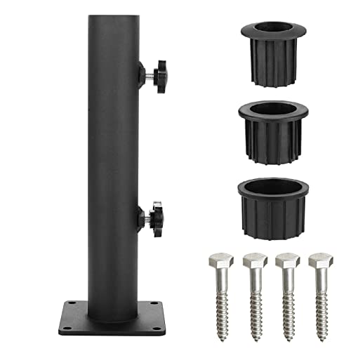 Heavy Duty Steel Square Parasol Stand Base, Patio Umbrella Outdoor Holder, Umbrella Mount Clamp, Universal on Deck or Patio Umbrella Holder Stand