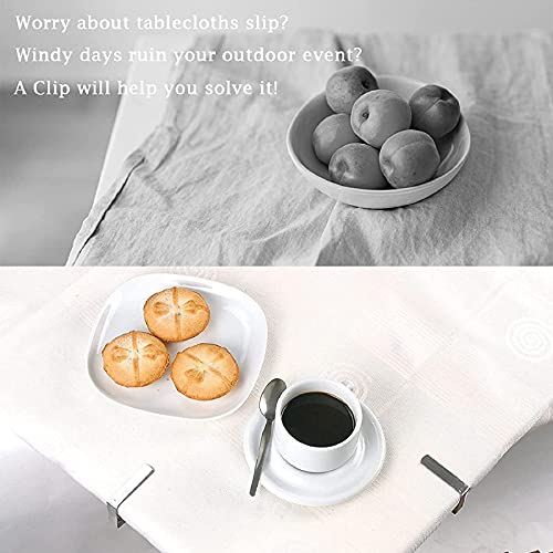 LeFeirr 8 Pack Tablecloth Clips, Adjustable Table Cloth Clip Stainless Steel Tablecloth Cover Clamps for Indoor & Outdoor Tables