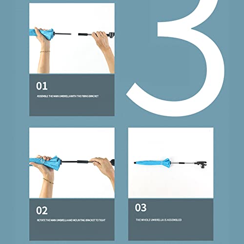 RXMORI Beach Chairs Umbrella, Portable Outdoor Umbrella, Windproof Sunshade, Universal Golfs Carts Rainproof Wheelchairs Accessories for Beach, S