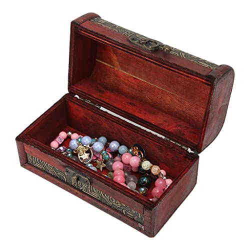 MIAOHY Treasure Box Retro Style Wooden Treasure Chest for Office for Travel for Home Storage Box