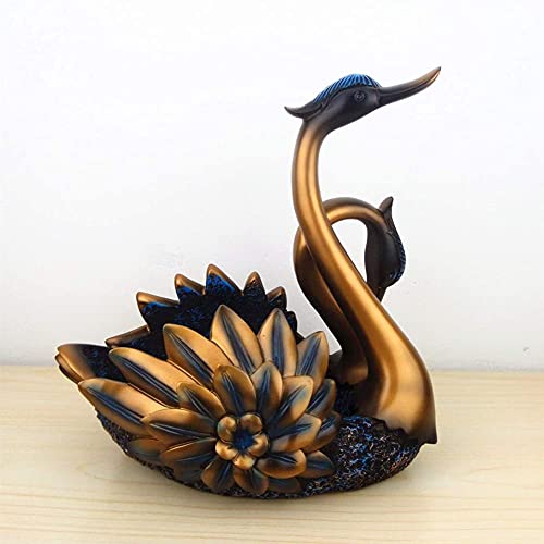 PIBM Stylish Simplicity Double Swan Wine Rack Bronze Continental Home Desktop Porch Bar Decorations Living Room Wine Cabinet Decoration Creative