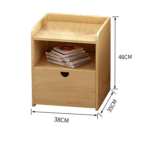 LUKEO Solid Wood Bedside Cabinet Simple Minimalist Bedroom Locker, Small Cabinet Rack, Bedside Table