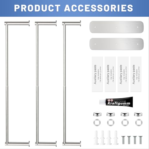 Otoomenz Towel Rail Wall Mounted 3-Tier Towel Rack, SUS 304 Stainless Steel Towel Shelves, Towel Bar Towel Storage 2 Installation Methods Adjusta