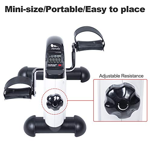 Himaly Mini Exercise Bike Portable Pedal Exerciser Gym Fitness Leg Arm Training Adjustable Resistance with LCD Display for Women and Men