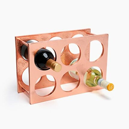 ACL Wine Rack Freestanding Wine Bottle Holder Rose Gold Finish, Wine Storage Wine Organiser, Bar Accessories, Kitchen Storage, Home Bar Décor, Ta