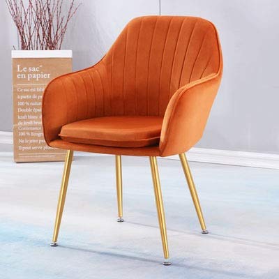 Modern Kitchen Dining Room Chairs Living Room Kitchen Velvet Dining Chairs With Arms Rest Back Support Golden Metal Legs (Color : Dark grey)