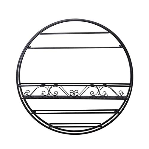 EYLINK Wine Racks,Retro Round Wall Hanging Wine Rack Storage Holder American Style Wine Bottle Racks Bar Display Metal Vintage Decoration Shelf B