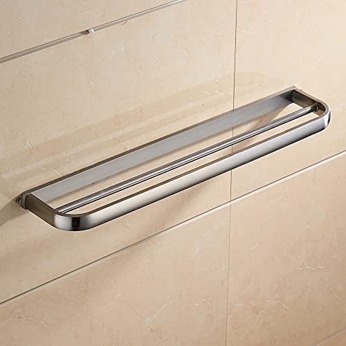 HIGOH Towel Racks, Towel Rail for Bathroom,Dual Rail Lavatory Wall Mounted Brushed Nickel,Brass Length Double Towel Bar,Contemporary Towel Holder