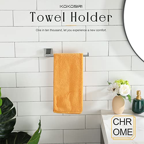 KOKOSIRI Hand Towel Bar Chrome Bathroom Hardware Towel Ring Holder Wall Mounted for Kitchen Toilet Cabinet, 2 Pack Polished Stainless Steel B3006