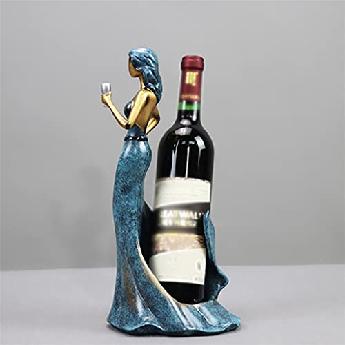 TFIIEXFL Blue Red Living Room Dress Beauty Home Dining Table Decoration Resin Jewelry Shelf Wine Bottle Rack ( Color : Argento , Size