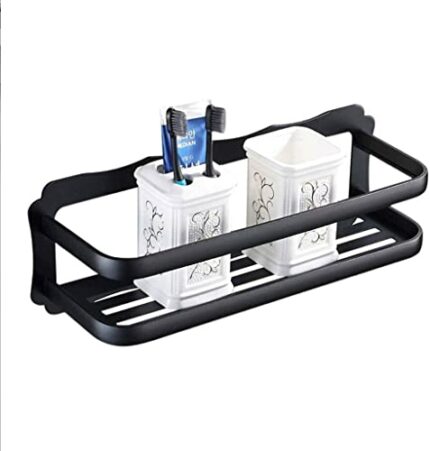 XHALERY Storage Rack Black Space Aluminum Towel Rack Bathroom Rack Bathroom Hardware Pendant Storage Wall Dressing Table