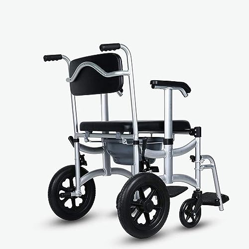 CNAOHGHN Portable Toilet Potty Chair for Elderly Medical Rolling Chair Bathroom Stool Waterproof Shower Accessible Transport Mobile Toilet Home W