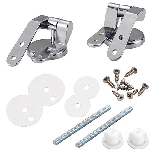 Demachytec Toilet Seat Hinges Replacement,Toilet Seat Fittings Chrome Finished Toilet Seat Hinge Fixings, Toilet Seat Hardware for Most Toilet Se