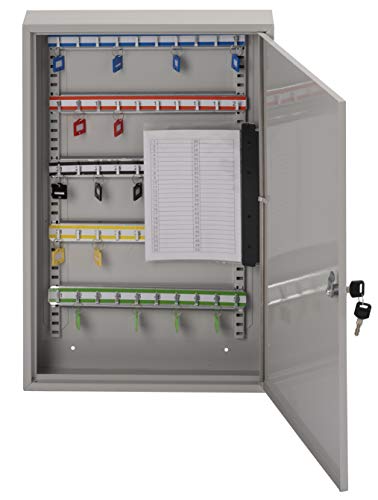 Sterling KC50H Single Door Key Cabinet with 50 Hooks, Grey