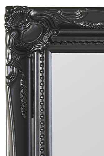 HIGH GLOSS BLACK Shabby Chic Antique Style Rectangular Wall Mirror complete with Premium Quality Pilkington's Glass - Overall Size: 24 inches x 3