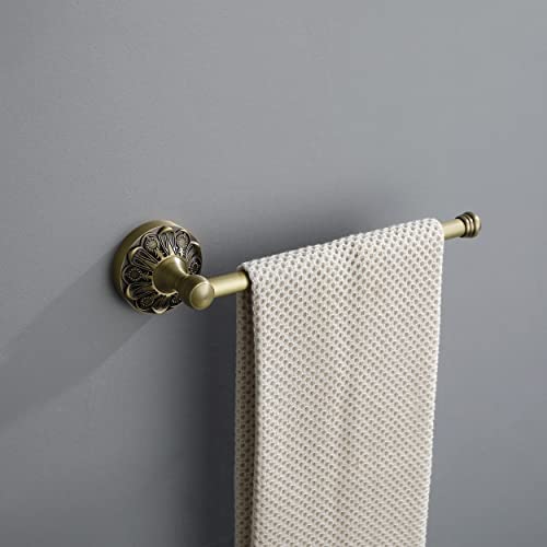 Lucyound Antique Gold Hand Towel Rail, Tea Towel Holder, 30cm Small Towel Holder Wall Mounted, Vintage Decor Kitchen and Bathroom Accessories, Br