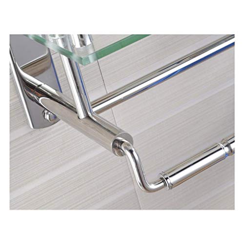 KNOXC Towel Racks,Bathroom Shelf with Rail,Stainless Steel Bathroom Rectangular Shower Caddy Basket Organizer Wall Mounted Bathroom Towel Rack