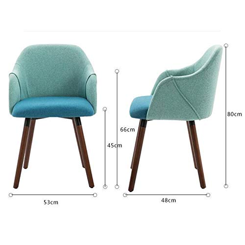 WALNUT Wooden Fabric Chair Restaurant Dining Upholstered Chair Living Room Kitchen Cafe Dining Chairs Home Art Set of Chairs (Color : A)