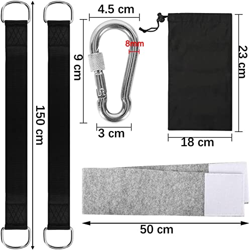 Guihumz Swing attachment, hammock hanging chair attachment set made of tear-resistant polyester with 2 tree protection pads and 2 premium carabin