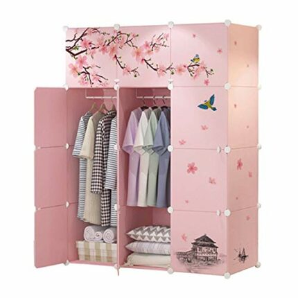 LUKEO Wardrobes Bedroom Furniture Home Furniture Resin Wardrobe Assembly Closet Organizer