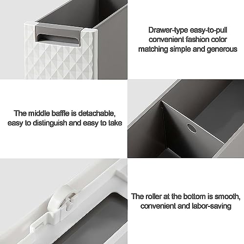 OPSREY Small Floor Bathroom Organizer, Side Toilet Cabinet with Drawers, Slim Toilet Paper Storage Cabinet to Fit Any Space