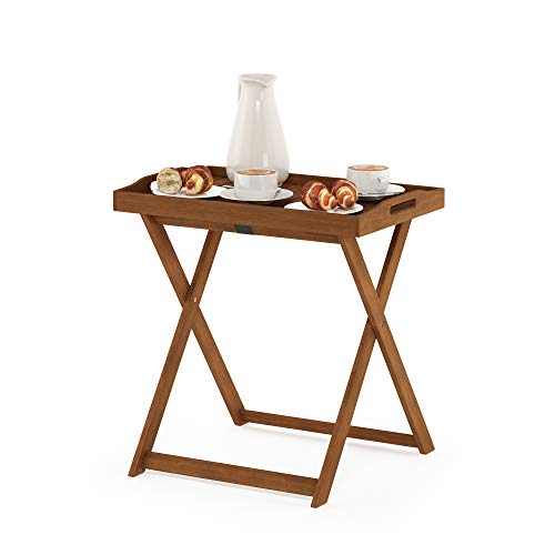 Furinno Outdoor Hardwood Tray, Coffee, Side Table, Wood, Natural, 40.1 x 62.2 x 67.6 cm