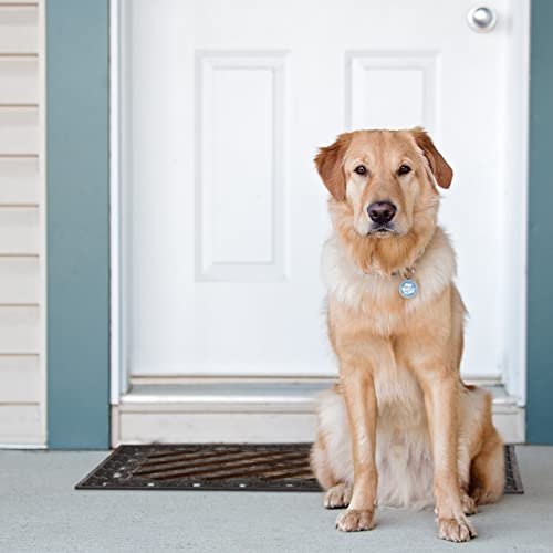 Relaxdays Door Mat Cast Iron Doormat with Bristles, Rectangular 4 x 72 x 46 cm, Art Nouveau Rustic Welcome Mat made of Robust Powder Coated Metal