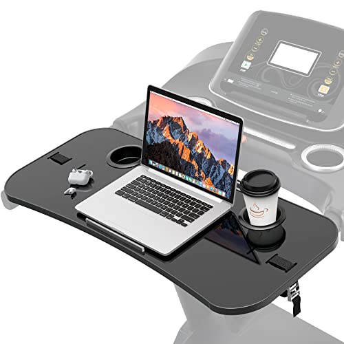 Treadmill Desk Attachment Compatible with Peloton Tread Laptop Holder Ergonomic Platform Tray with Tablet Holder Cooling Holes Laptop Stand for T