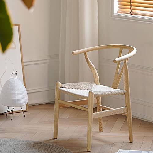 LIUZH Nordic Solid Wood Rattan Dining Chairs For Dining Room Household Backrest Rattan Chair Designer Leisure Tea Room Home Chair (Color : D, Siz